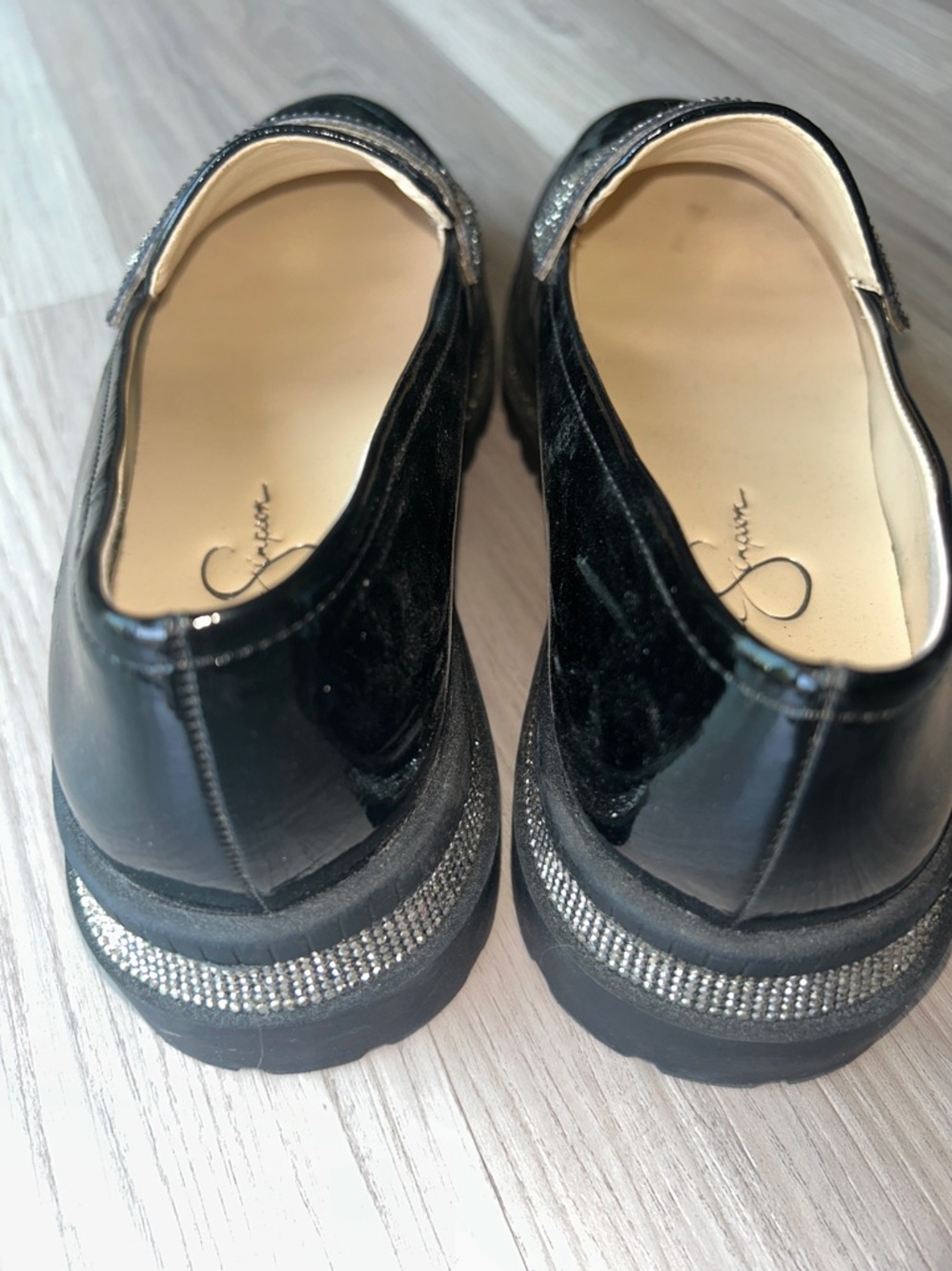 Jessica Simpson Evelyn Penny 
Loafer 10 Black Silver Crystal Glam Platform - Picture 4 of 12